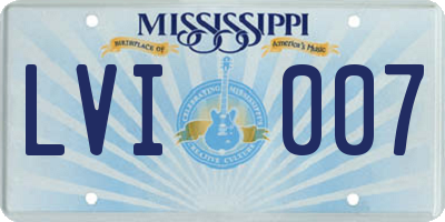 MS license plate LVI007