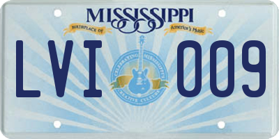 MS license plate LVI009
