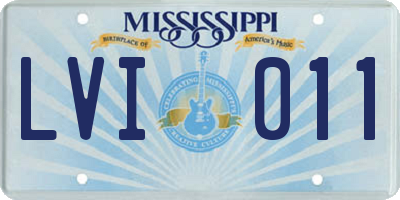 MS license plate LVI011