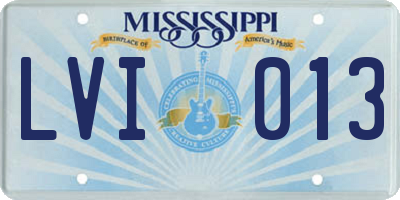 MS license plate LVI013