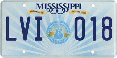 MS license plate LVI018