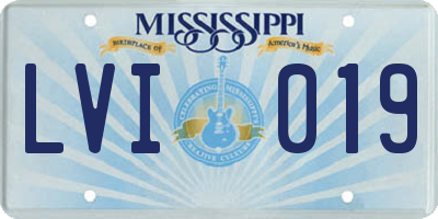 MS license plate LVI019