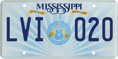 MS license plate LVI020