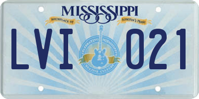 MS license plate LVI021