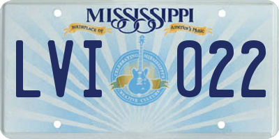 MS license plate LVI022