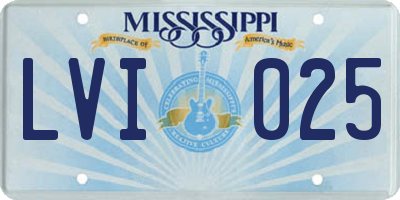 MS license plate LVI025