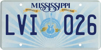 MS license plate LVI026