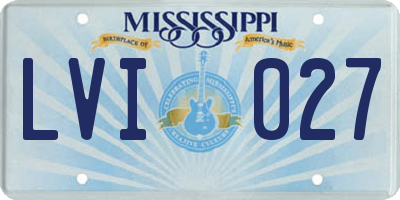 MS license plate LVI027