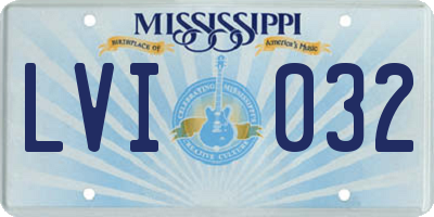 MS license plate LVI032