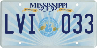 MS license plate LVI033