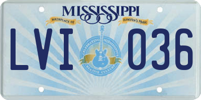 MS license plate LVI036