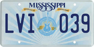 MS license plate LVI039