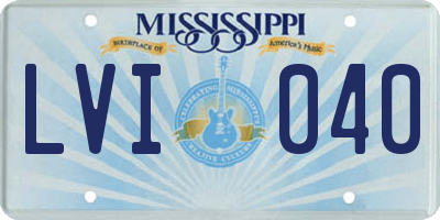MS license plate LVI040
