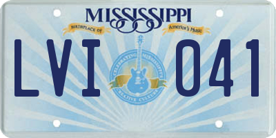 MS license plate LVI041