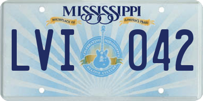 MS license plate LVI042