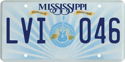 MS license plate LVI046