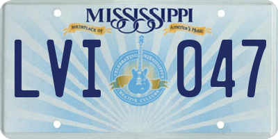 MS license plate LVI047