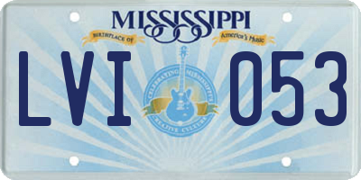 MS license plate LVI053