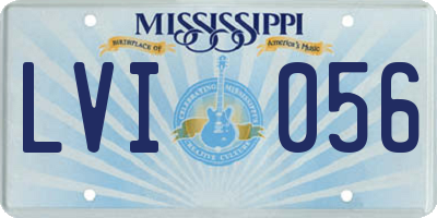 MS license plate LVI056