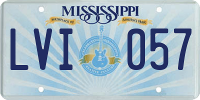 MS license plate LVI057