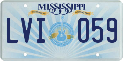MS license plate LVI059