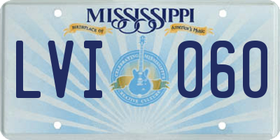 MS license plate LVI060