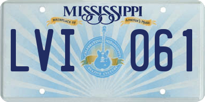 MS license plate LVI061