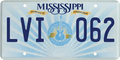 MS license plate LVI062