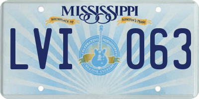 MS license plate LVI063