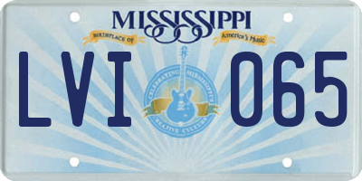 MS license plate LVI065