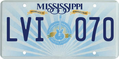 MS license plate LVI070