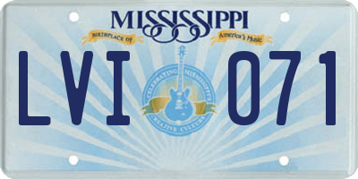 MS license plate LVI071