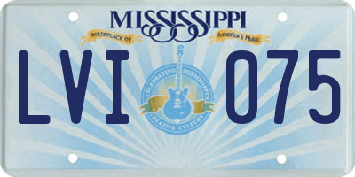 MS license plate LVI075