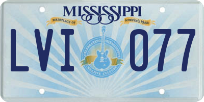 MS license plate LVI077