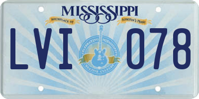 MS license plate LVI078