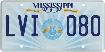 MS license plate LVI080