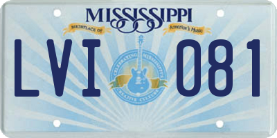MS license plate LVI081