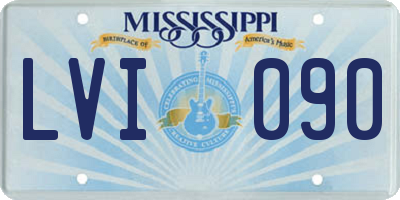 MS license plate LVI090