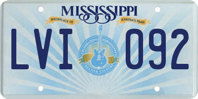 MS license plate LVI092
