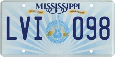 MS license plate LVI098