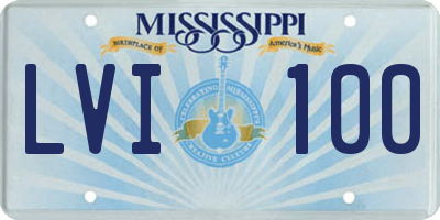 MS license plate LVI100