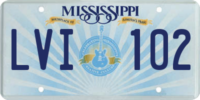 MS license plate LVI102