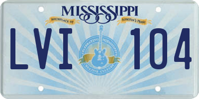 MS license plate LVI104