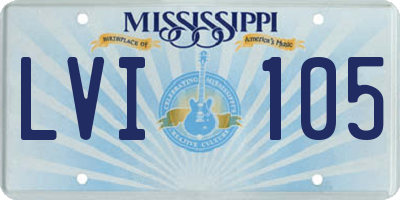 MS license plate LVI105