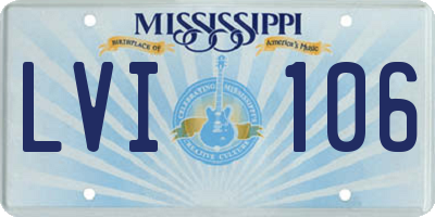 MS license plate LVI106