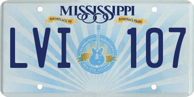 MS license plate LVI107