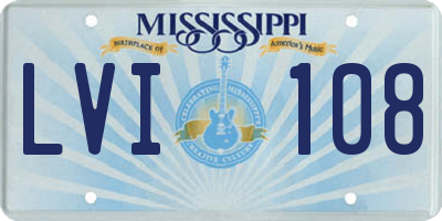 MS license plate LVI108