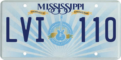 MS license plate LVI110