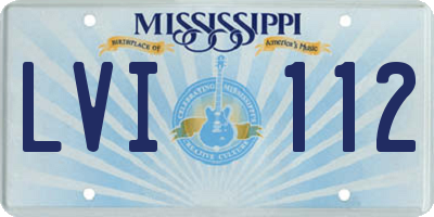MS license plate LVI112