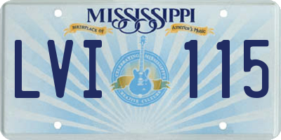 MS license plate LVI115